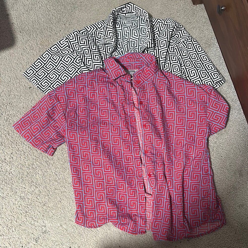 Red and Black and Black and White and BlackGeometric Pattern Women’s Shirts